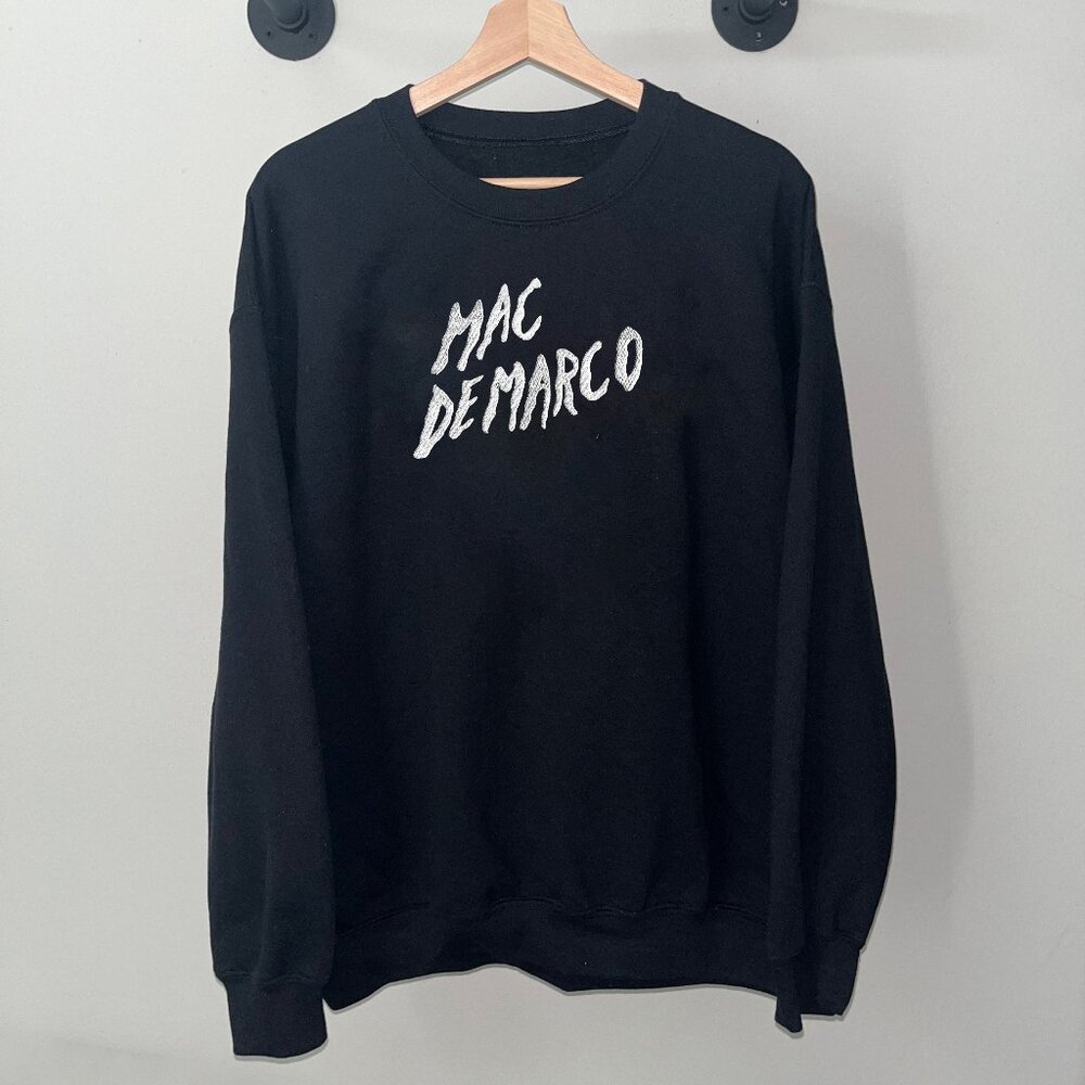 Black White Mac Demarco Indie Alt Music Artist Promo Y2k Crewneck Sweatshirt